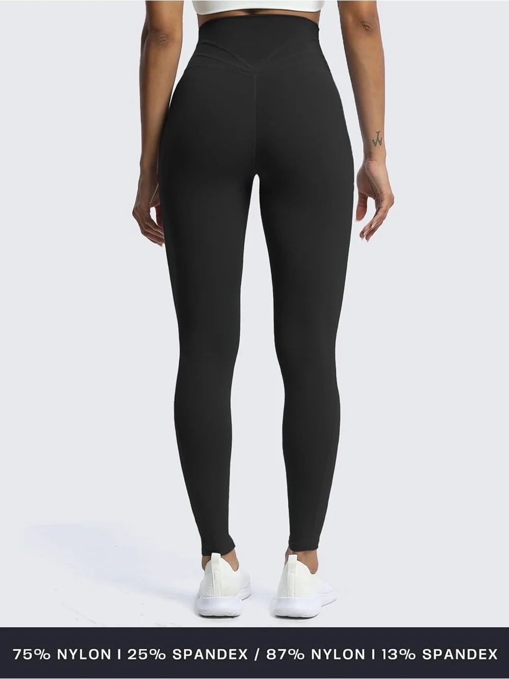 AOXJOX Black High Waisted Sculpting Leggings Medium M Gym Yoga Booty Contour - Picture 10 of 12